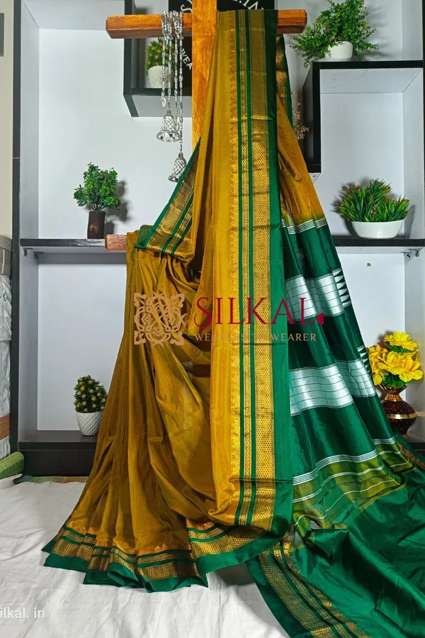 Ilkal_Cotton_Silk_With_Chikki_Paras_Border_Saree_Code-_SKL1165
