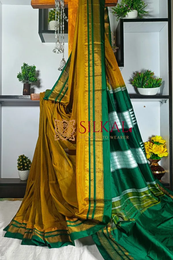 Ilkal_Cotton_Silk_With_Chikki_Paras_Border_Saree_Code-_SKL1165