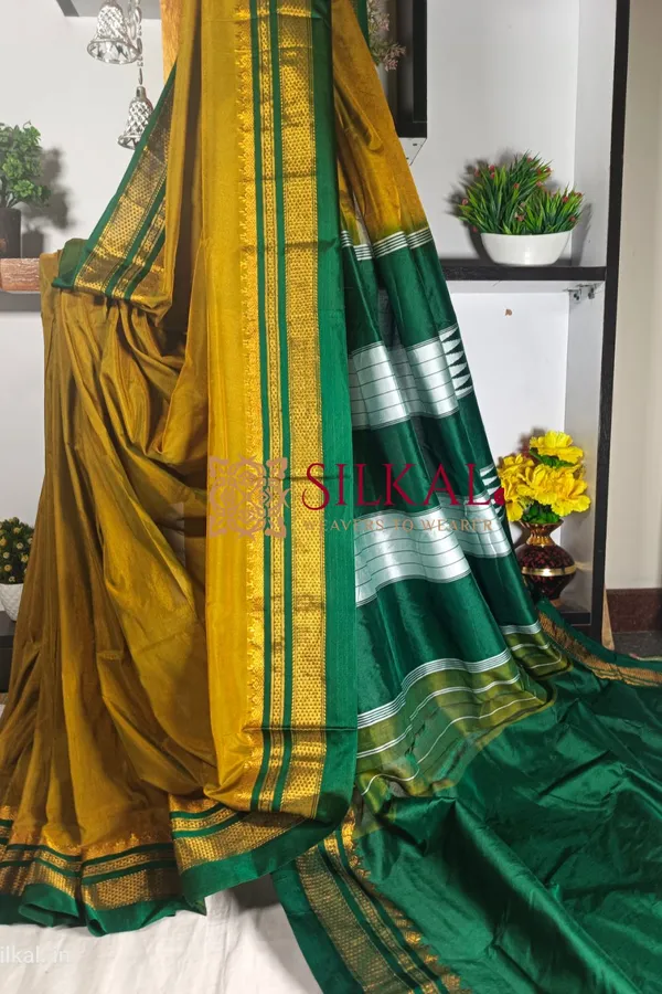 Ilkal_Cotton_Silk_With_Chikki_Paras_Border_Saree_Code-_SKL1165