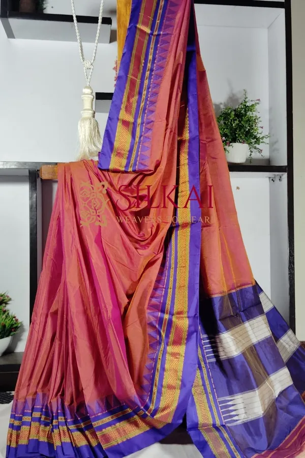 Ilkal_Embossed_With_Mercerized_Cotton_Saree_Code-_SKL1886