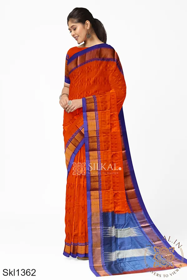 Ilkal_Embossed_With_Mercerized_Cotton_Saree_SKL3009