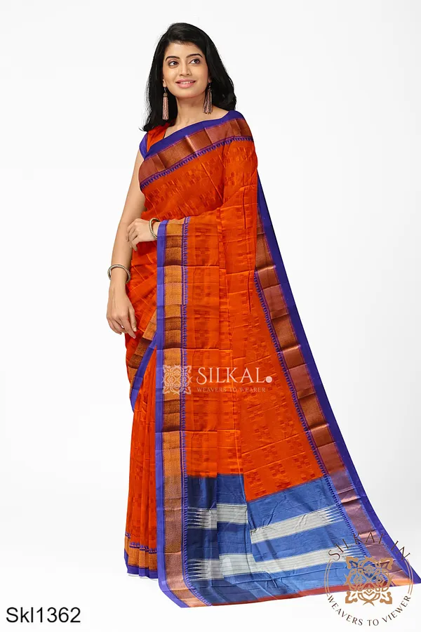 Ilkal_Embossed_With_Mercerized_Cotton_Saree_SKL3009