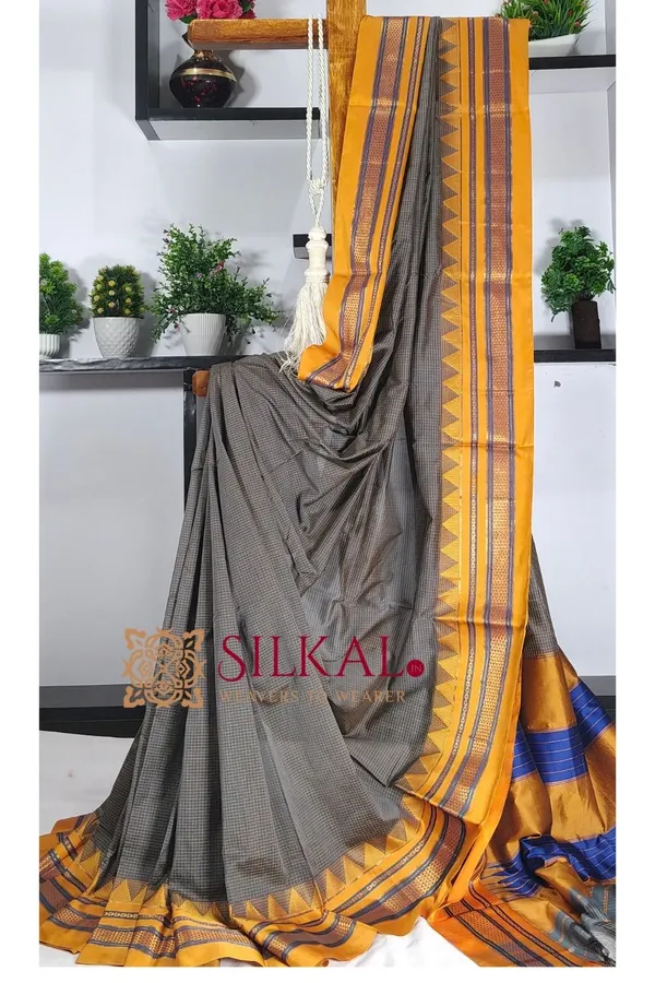 Ilkal_Embossed_With_Mercerized_Cotton_Saree_Saree_Code-_SKL3101