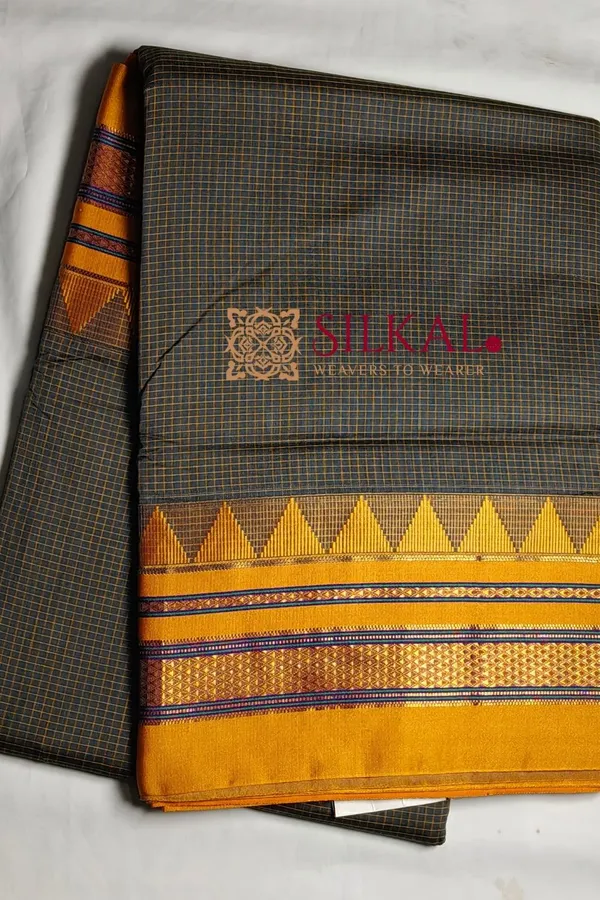 Ilkal_Embossed_With_Mercerized_Cotton_Saree_Saree_Code-_SKL3101