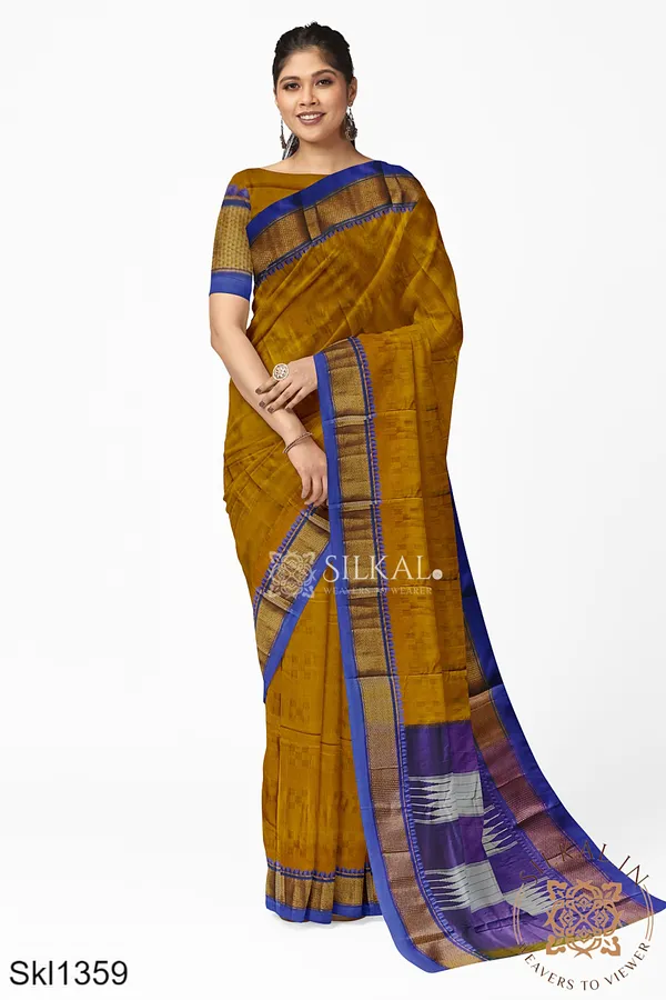 Ilkal_Embossed_With_Mercerized_Cotton_Saree_Code-_SKL1864