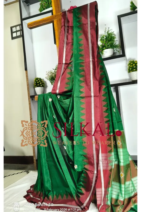 Ilkal_Flower_Butta_Saree,_Saree_Code-_SKL03251