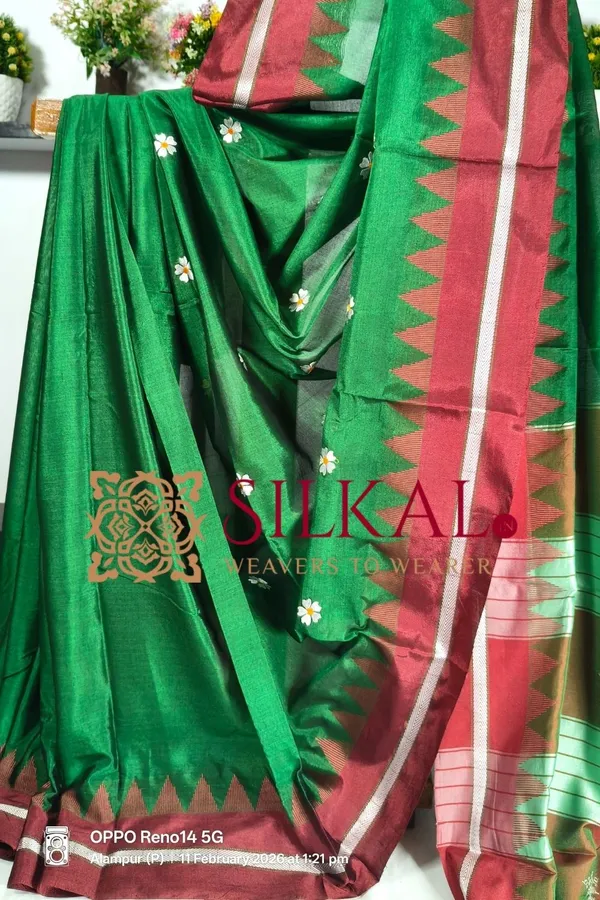 Ilkal_Flower_Butta_Saree,_Saree_Code-_SKL03251