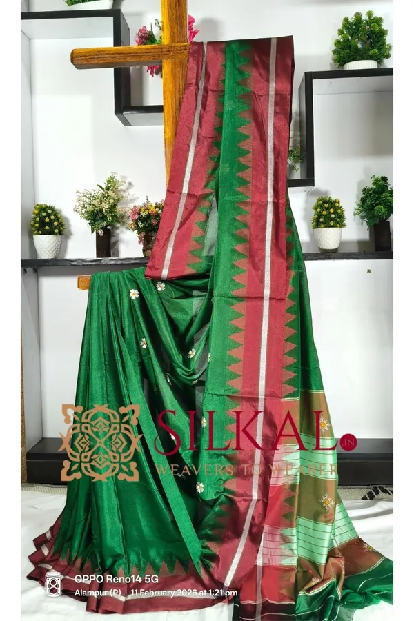 Ilkal_Flower_Butta_Saree,_Saree_Code-_SKL03251