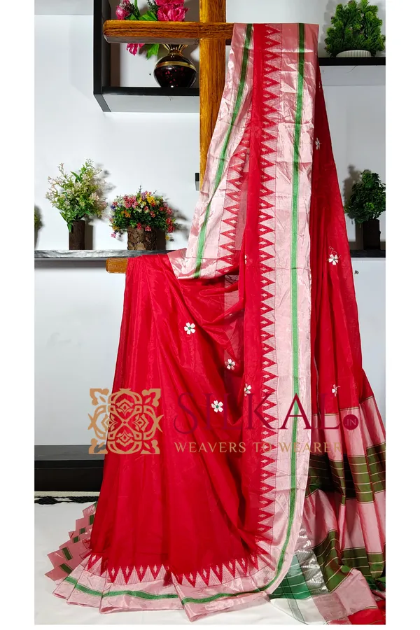Ilkal_Flower_Butta_Saree,_Saree_Code-_SKL03252