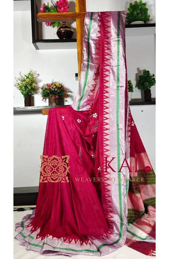 Ilkal_Flower_Butta_Saree,_Saree_Code-_SKL03258