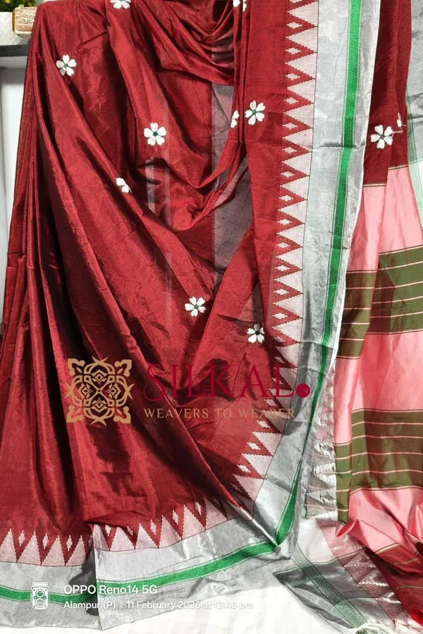 Ilkal_Flower_Butta_Saree,_Saree_Code-_SKL03262