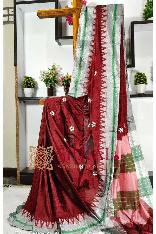 Ilkal_Flower_Butta_Saree,_Saree_Code-_SKL03262