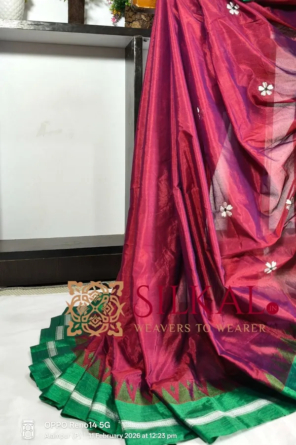 Ilkal_Flower_Butta_Saree,_Saree_Code-_SKL03263