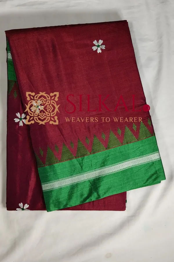 Ilkal_Flower_Butta_Saree,_Saree_Code-_SKL03263