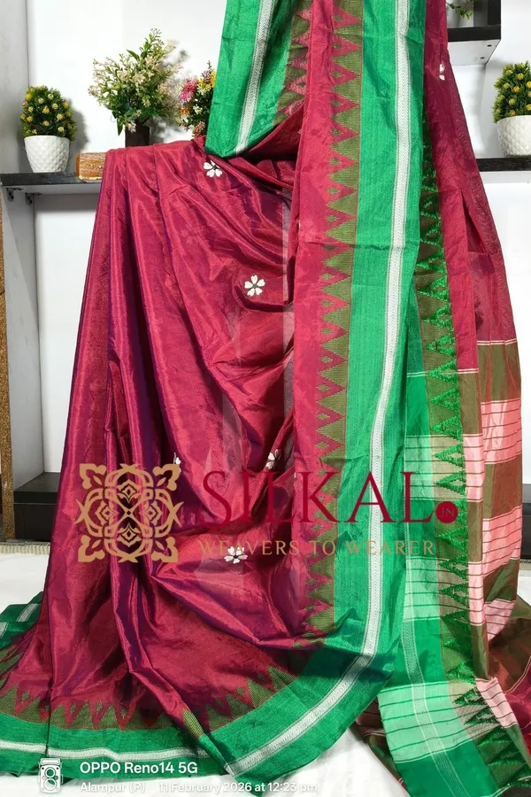 Ilkal_Flower_Butta_Saree,_Saree_Code-_SKL03263