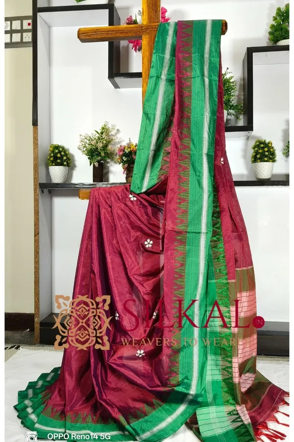Ilkal_Flower_Butta_Saree,_Saree_Code-_SKL03263