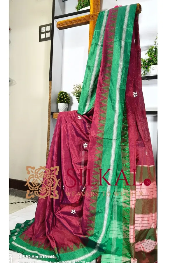Ilkal_Flower_Butta_Saree,_Saree_Code-_SKL03263