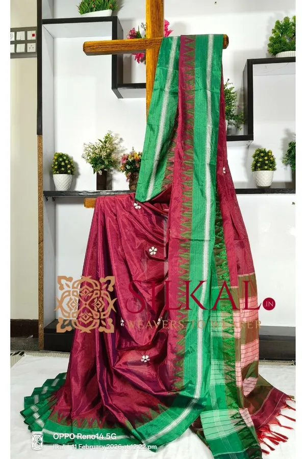 Ilkal_Flower_Butta_Saree,_Saree_Code-_SKL03263
