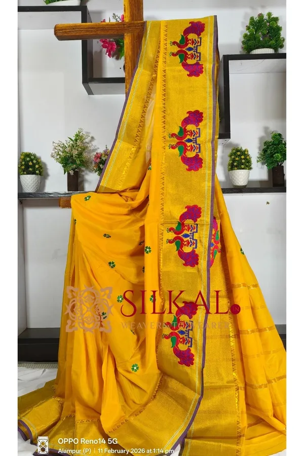 Ilkal_Flower_Butta_Saree,_Saree_Code-_SKL03264