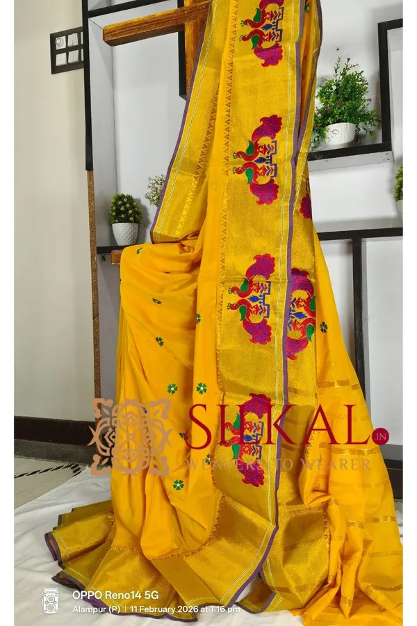 Ilkal_Flower_Butta_Saree,_Saree_Code-_SKL03264
