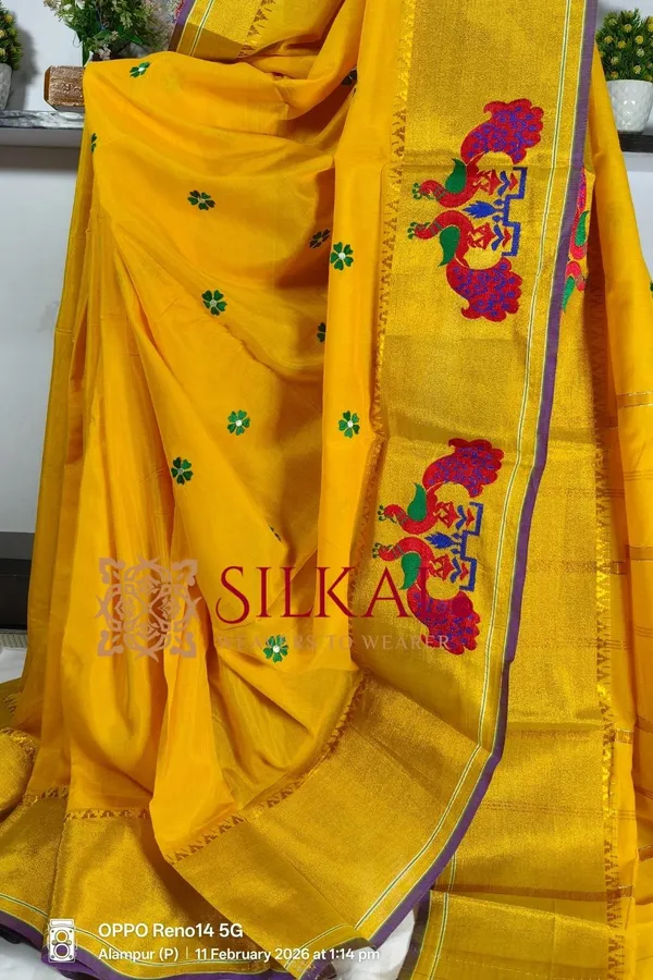 Ilkal_Flower_Butta_Saree,_Saree_Code-_SKL03264