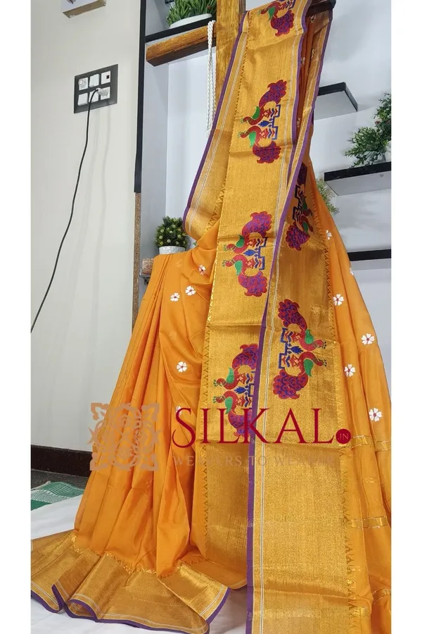Ilkal_Flower_Butta_Saree,_Saree_Code-_SKL03265