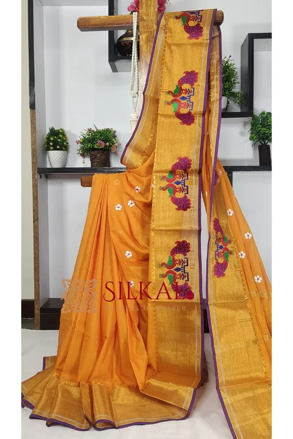 Ilkal_Flower_Butta_Saree,_Saree_Code-_SKL03265