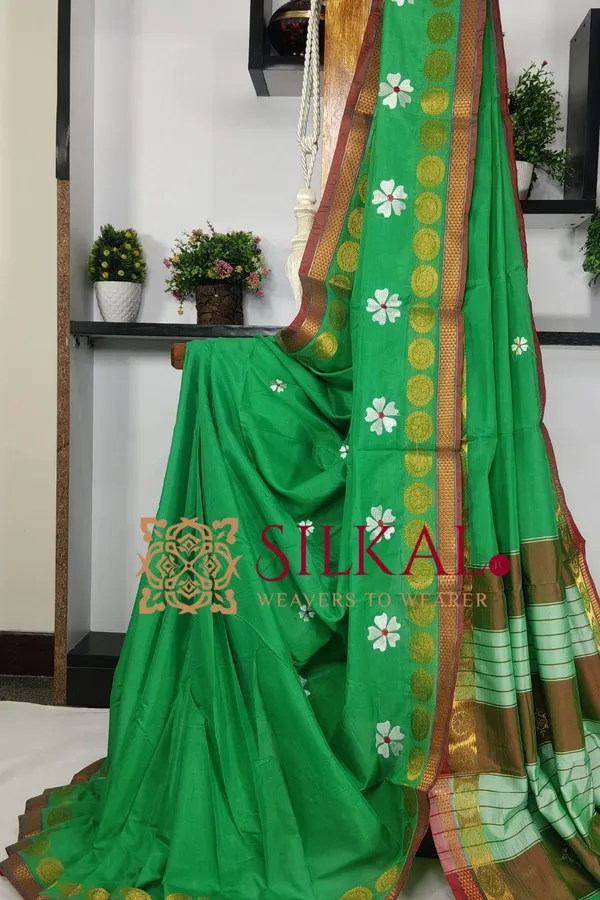 Ilkal_Flower_Butta_Saree,_Saree_Code-_SKL03266