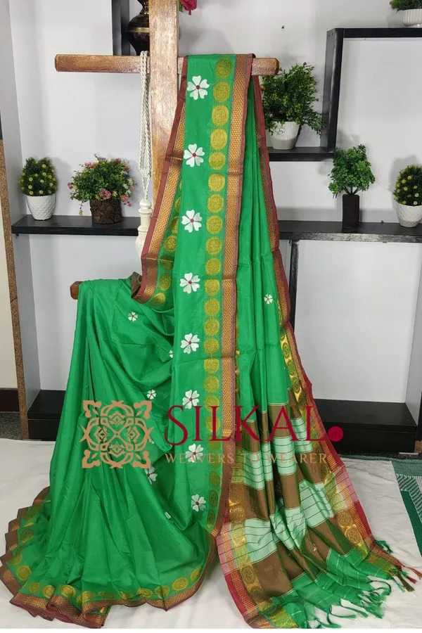 Ilkal_Flower_Butta_Saree,_Saree_Code-_SKL03266