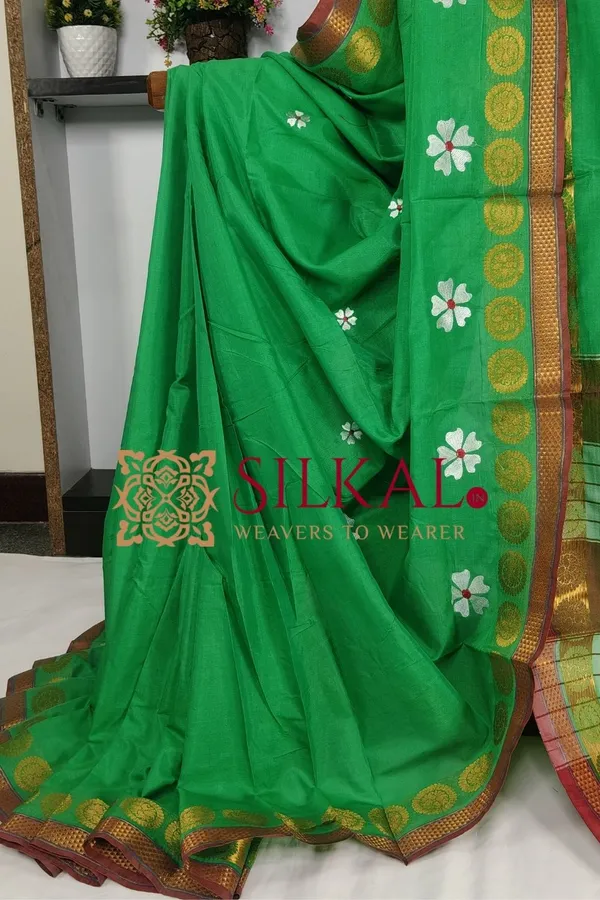 Ilkal_Flower_Butta_Saree,_Saree_Code-_SKL03266