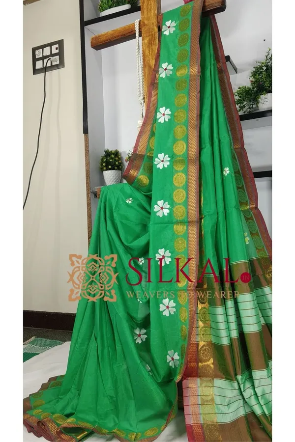 Ilkal_Flower_Butta_Saree,_Saree_Code-_SKL03266