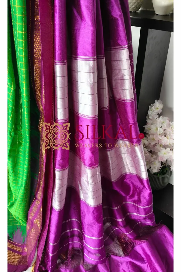 Ilkal_Gadwal_Jari_Checks_Saree_SKL04338