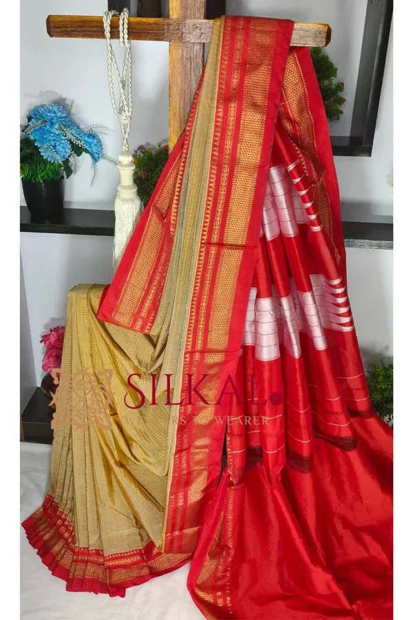 Ilkal_Gadwal_Jari_Checks_Saree_SKL04342