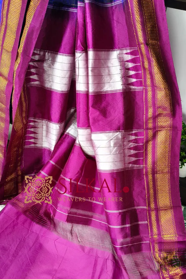 Ilkal_Gadwal_Jari_Checks_Saree_SKL04344