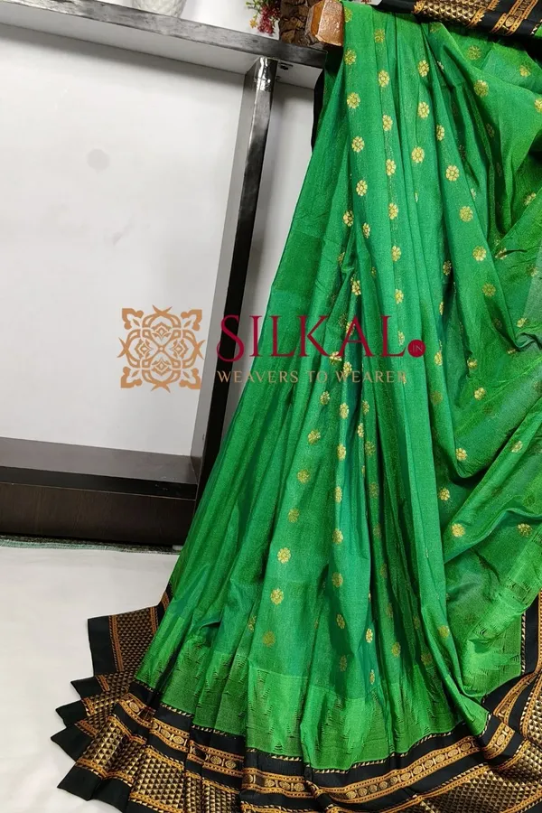 Ilkal_Gadwal_Teple__Butta_Cotton_Silk_Saree_SKL03620