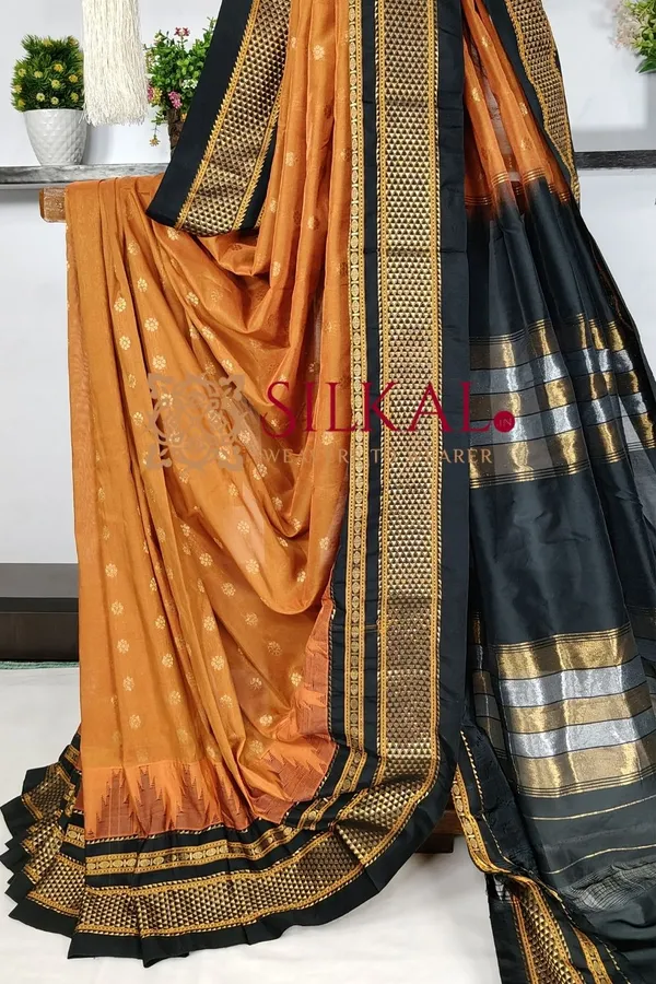 Ilkal_Gadwal_Teple__Butta_Cotton_Silk_Saree_SKL03621