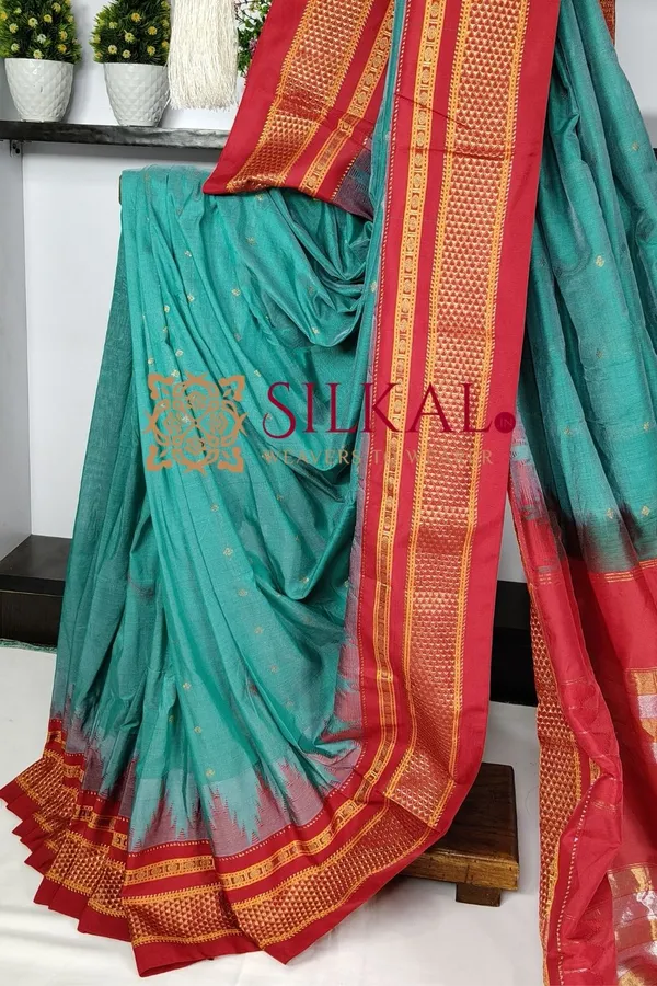 Ilkal_Gadwal_Teple__Butta_Cotton_Silk_Saree_SKL03626