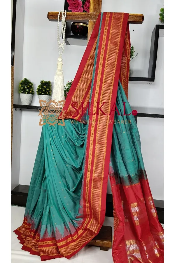 Ilkal_Gadwal_Teple__Butta_Cotton_Silk_Saree_SKL03626
