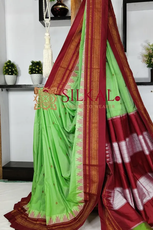 Ilkal_Gadwal_Teple__Butta_Cotton_Silk_Saree_SKL03631