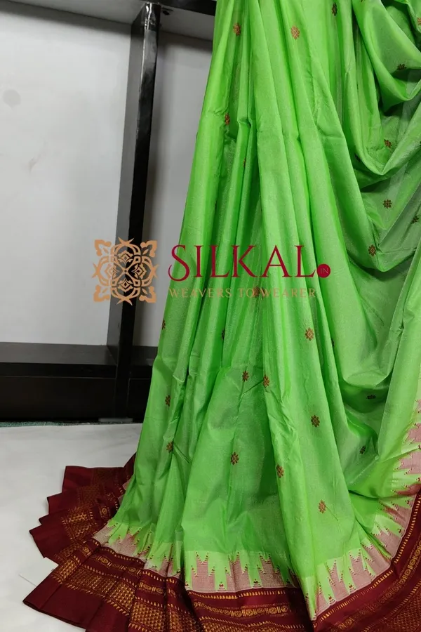 Ilkal_Gadwal_Teple__Butta_Cotton_Silk_Saree_SKL03631