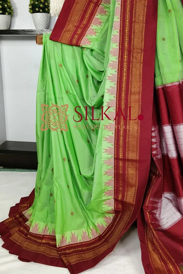 Ilkal_Gadwal_Teple__Butta_Cotton_Silk_Saree_SKL03631