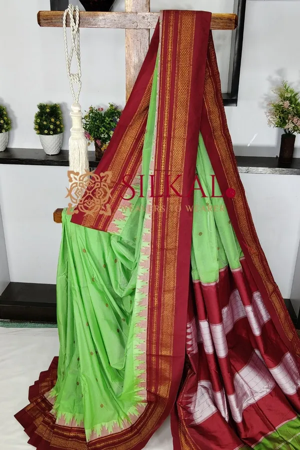 Ilkal_Gadwal_Teple__Butta_Cotton_Silk_Saree_SKL03631