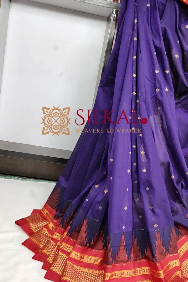 Ilkal_Gadwal_Teple__Butta_Cotton_Silk_Saree_SKL03632
