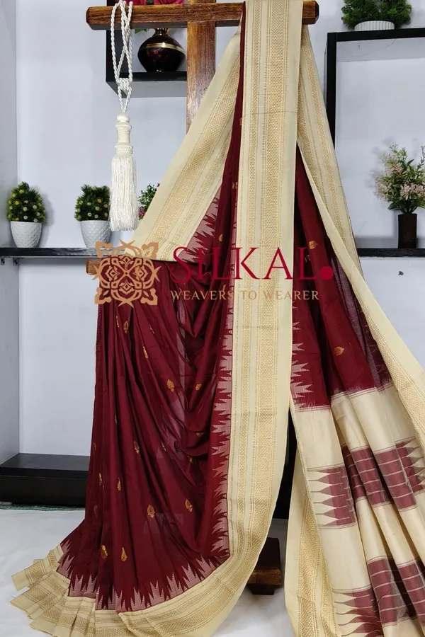 Ilkal_Gadwal_Teple__Butta_Cotton_Silk_Saree_SKL03633