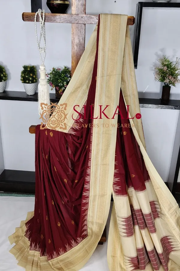 Ilkal_Gadwal_Teple__Butta_Cotton_Silk_Saree_SKL03633