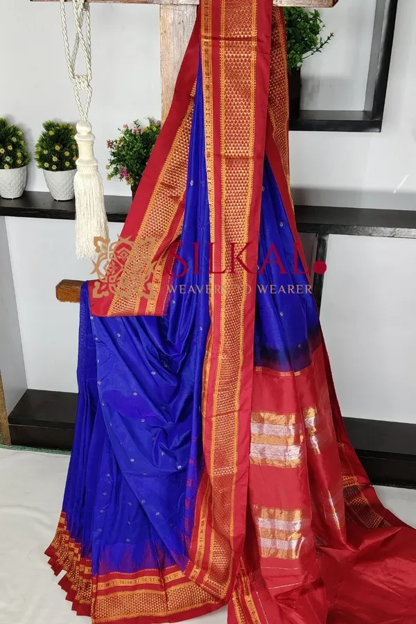 Ilkal_Gadwal_Teple__Butta_Cotton_Silk_Saree_SKL03635