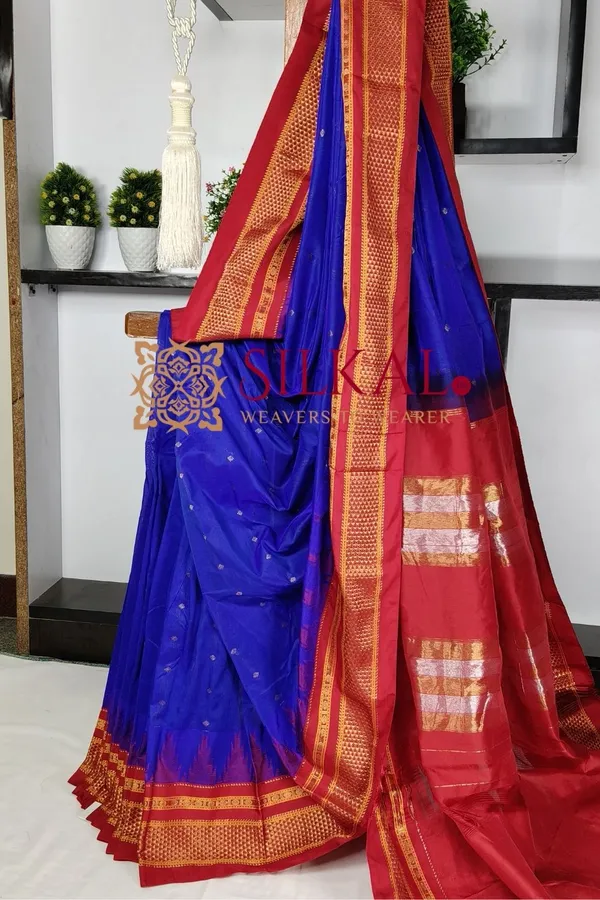 Ilkal_Gadwal_Teple__Butta_Cotton_Silk_Saree_SKL03635