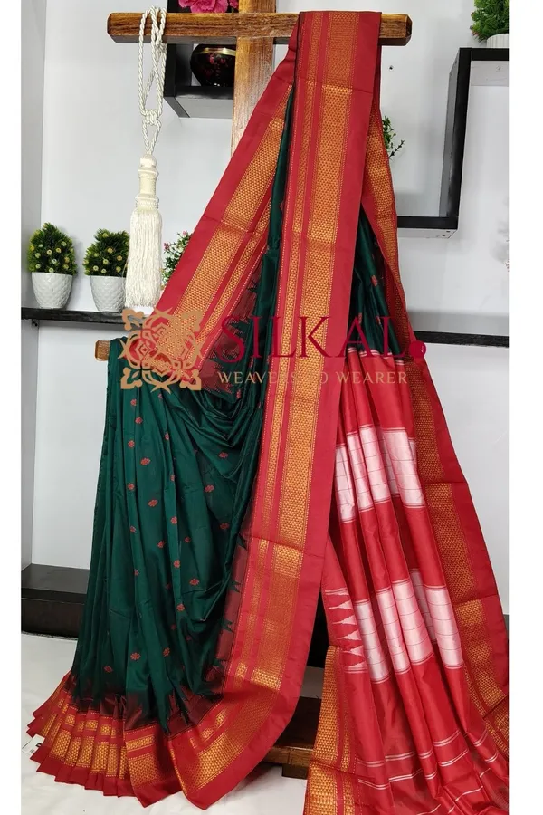 Ilkal_Gadwal_Teple__Butta_Cotton_Silk_Saree_SKL03639