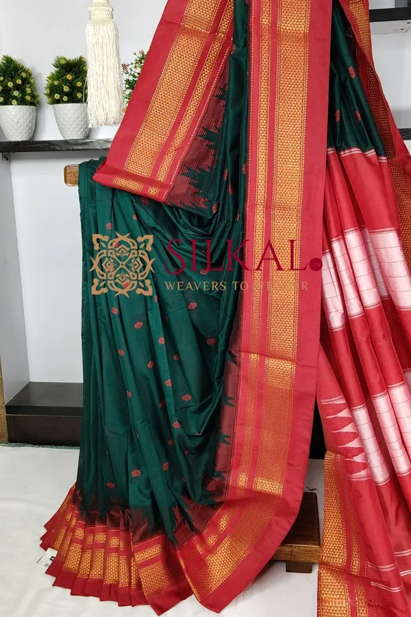 Ilkal_Gadwal_Teple__Butta_Cotton_Silk_Saree_SKL03639