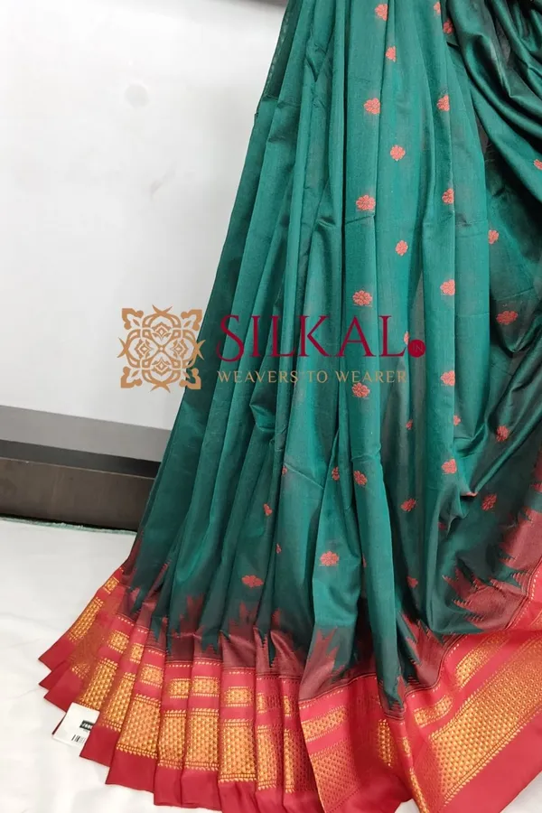 Ilkal_Gadwal_Teple__Butta_Cotton_Silk_Saree_SKL03639